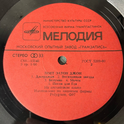 Винтажная виниловая пластинка LP Elton John Элтон Джон A Single Man (СССР 1980)