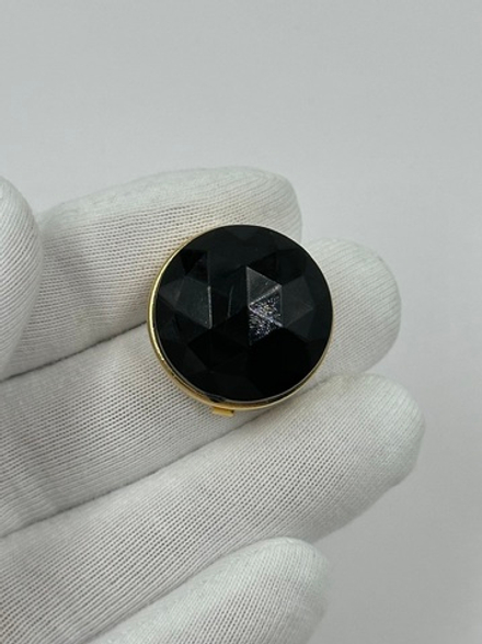 Накладка на пуговицу чёрная гранёная NONY