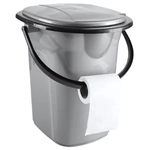 Ведро для туалета 19 л черное-серебро