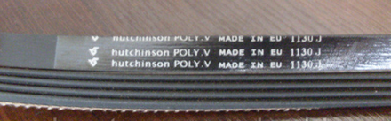 Ремень 1130 J4 Hutchinson для стиральной машины 1135мм черный, белая надпись