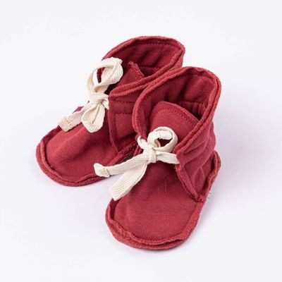 Warm mocks 3-18 months - Cranberry