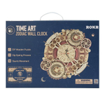 Настенные кварцевые часы с календарём Zodiac Wall Clock (Зодиак) от ROKR - Деревянный конструктор, сборная механическая модель, 3D пазл
