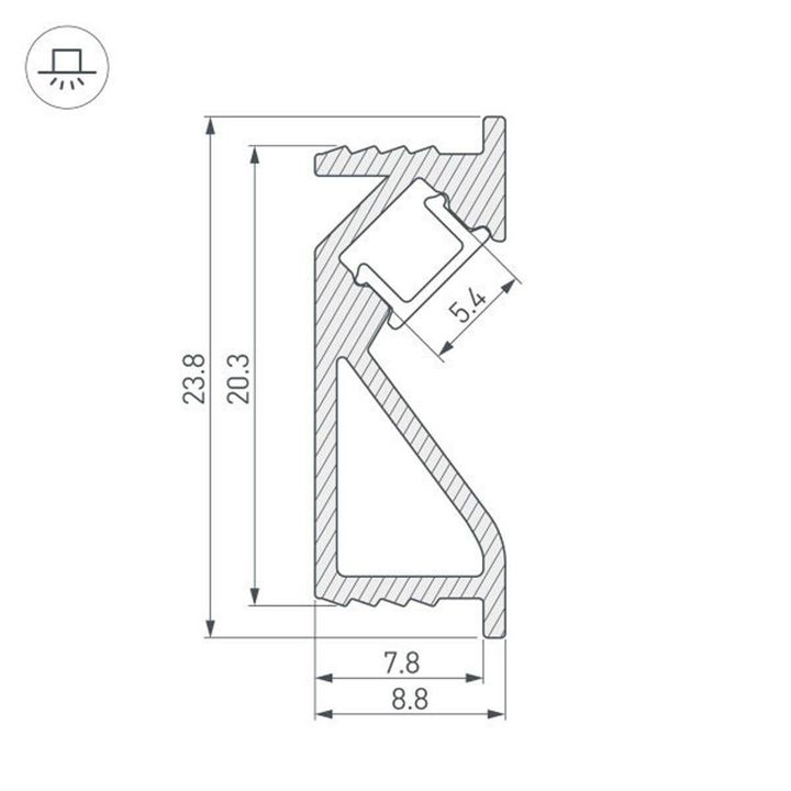 Профиль Arlight SL-BEVEL-2000 ANOD0 031120(1)