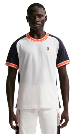 Теннисная футболка Nike Court Heritage Tennis - sail/dark obsidian