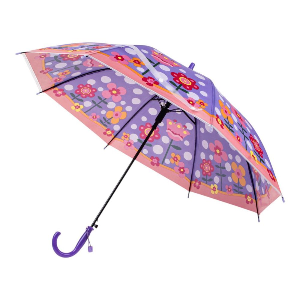 Зонт Цветы голубой, д-50 см, длина 62 см, с-30185