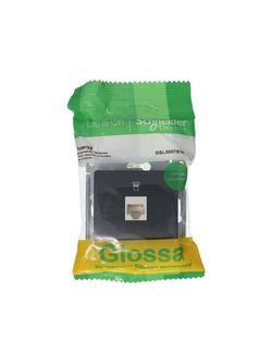 Розетка компьютерная 1-м Glossa RJ45 кат.5E механизм антрацит SE GSL000781K