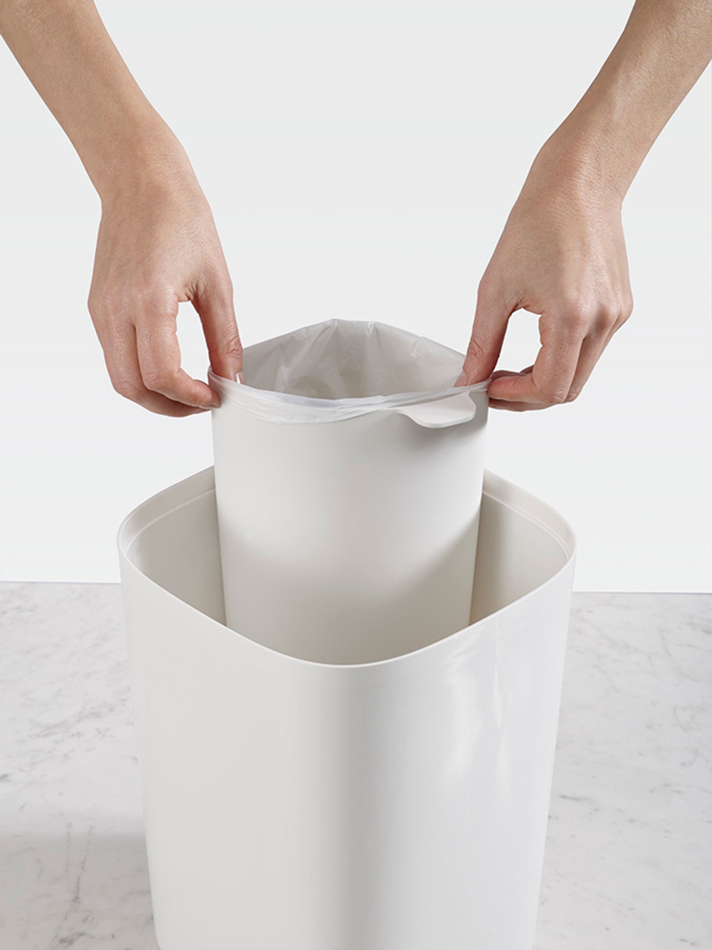 Контейнер мусорный split™, 8 л, бело-голубой