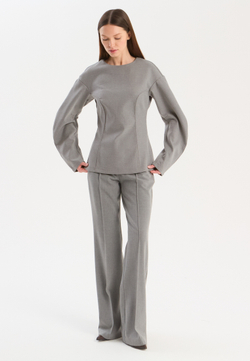 Блуза О-силуэт текстильная