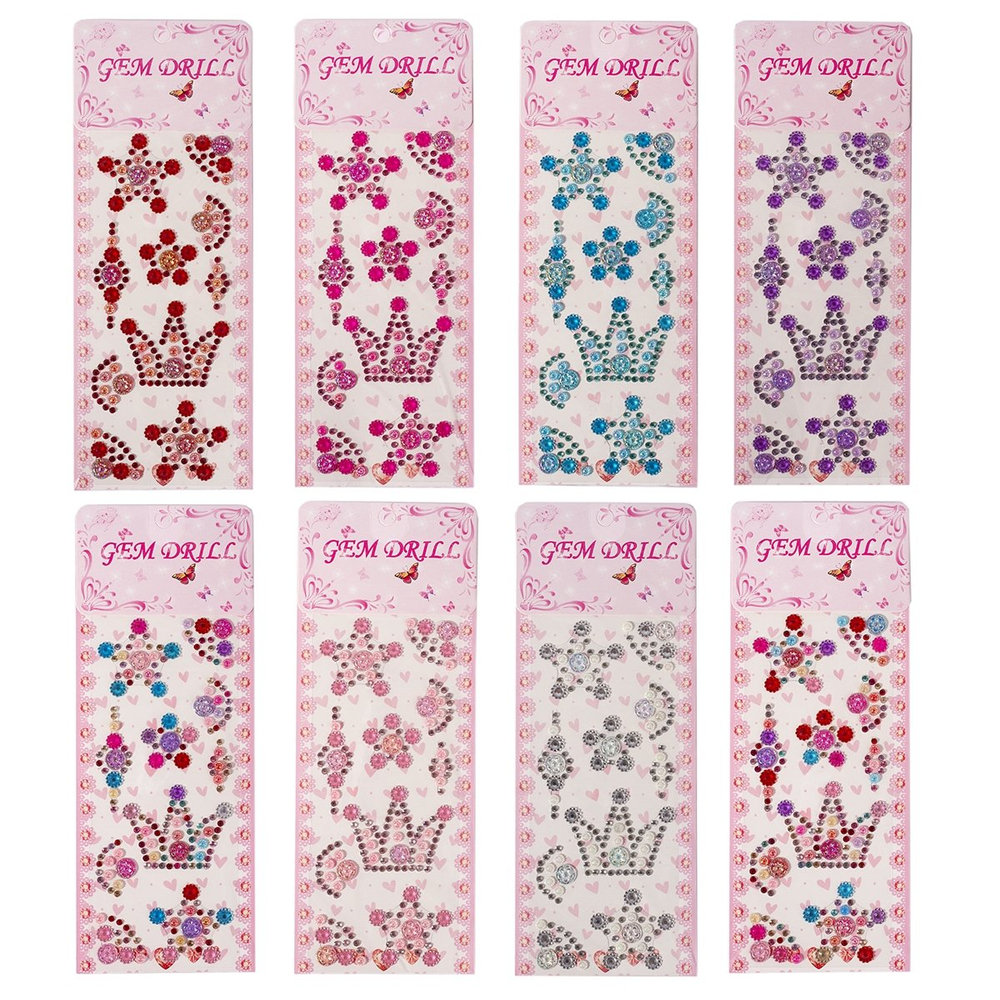 Наклейки-стразы Alingar, акриловые, "Корона", корона, цветы, пакет с европодвесом