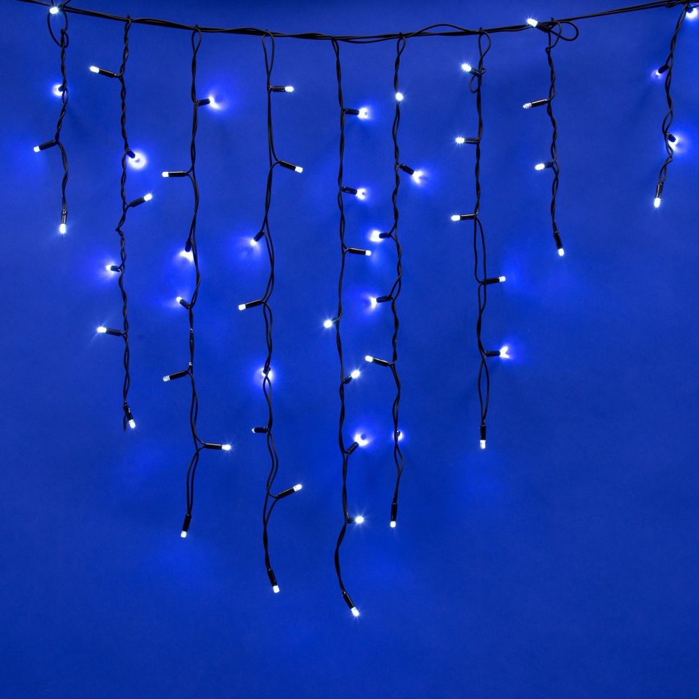 ULD-B3010-200-TBK WHITE IP67 Бахрома светодиодная с эффектом мерцания. 3м. Соединяемая. 200 светодиодов. Белый свет. Провод черный. TM Uniel.