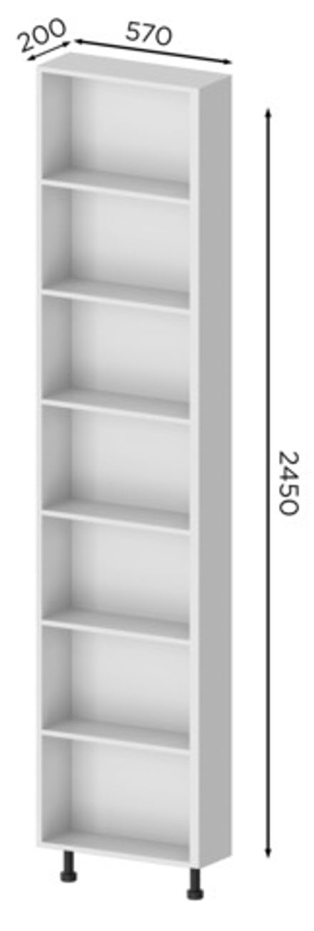 Кухня Модуль СПВ 200 стеллаж пенал высокий Кашемир / Графит