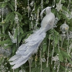 Фигурка новогодняя «Королевская птица» 37 см, серебро