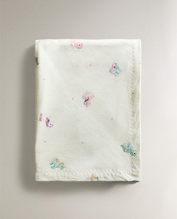 Zara Home плед детский из полиэстера, экрю, 90x120 см · 1625/004
