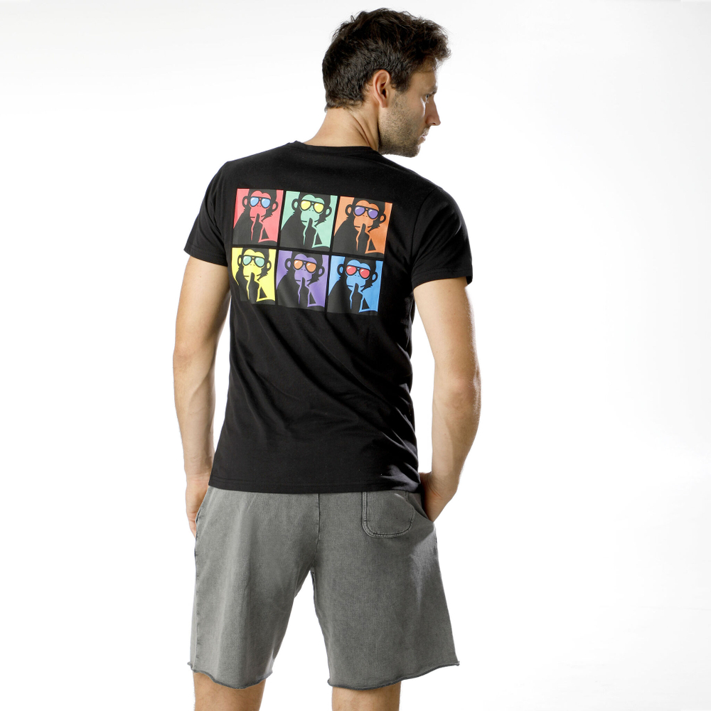 Мужское теннисное поло Quiet Please Overruled Monkey T-Shirt Men - Black, Multicoloured