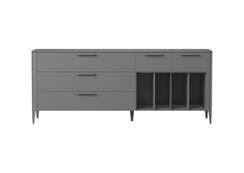 Тумба Type oak 5 ящиков 4 полки ширина 200 см (серый)