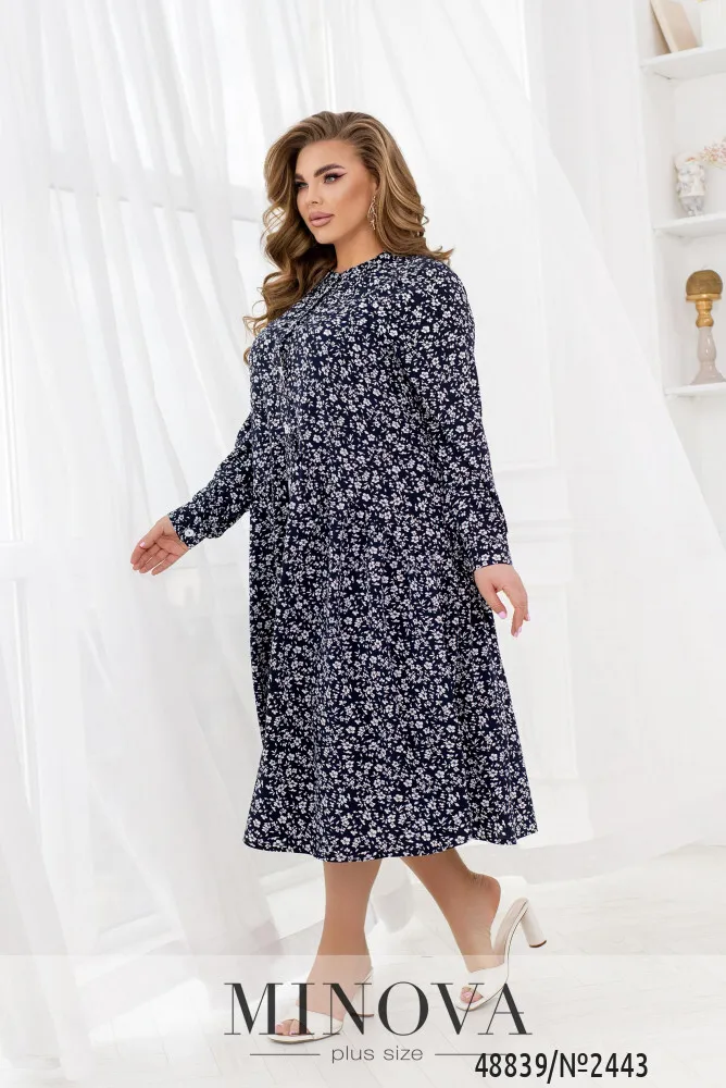Платье 2443-темно-синий Minova