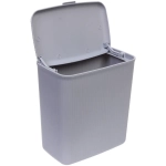 Корзина для мусора подвесная 26х20х32 серая с крышкой