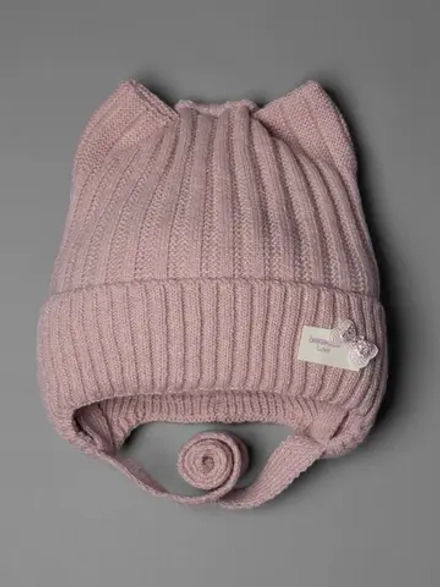 Шапка для девочки с ушками осенняя