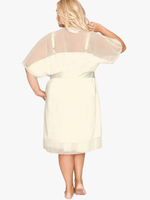 Пеньюар с короткими рукавами и атласным поясом (Размер: L) (Цвет: черный)