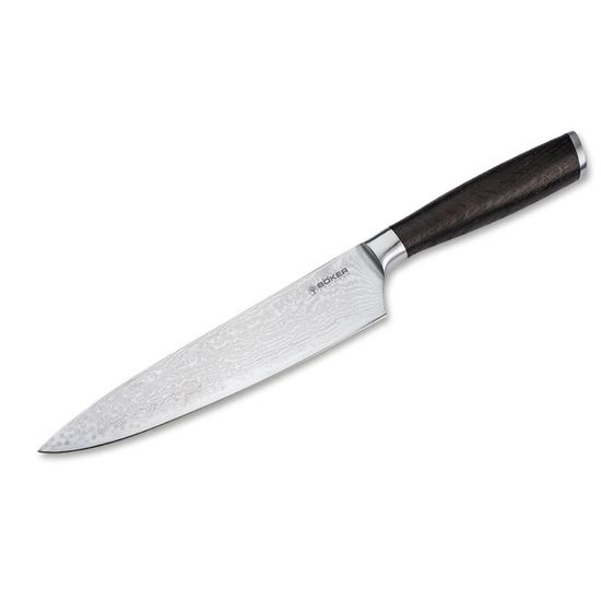 Кухонный нож Boker 130954DAM Meisterklinge Damast Chef's Knife Large с клинком из стали Damascus, рукоять дерево