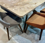 Стол М-City DISAUR Эдер (Eder) 160 Амбер Жаде (Gloss Amber Jade Solid Ceramic), Орех