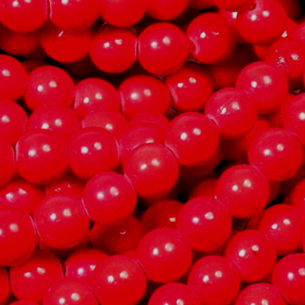 Бусина гладкая коралл красный (имитация) асс.