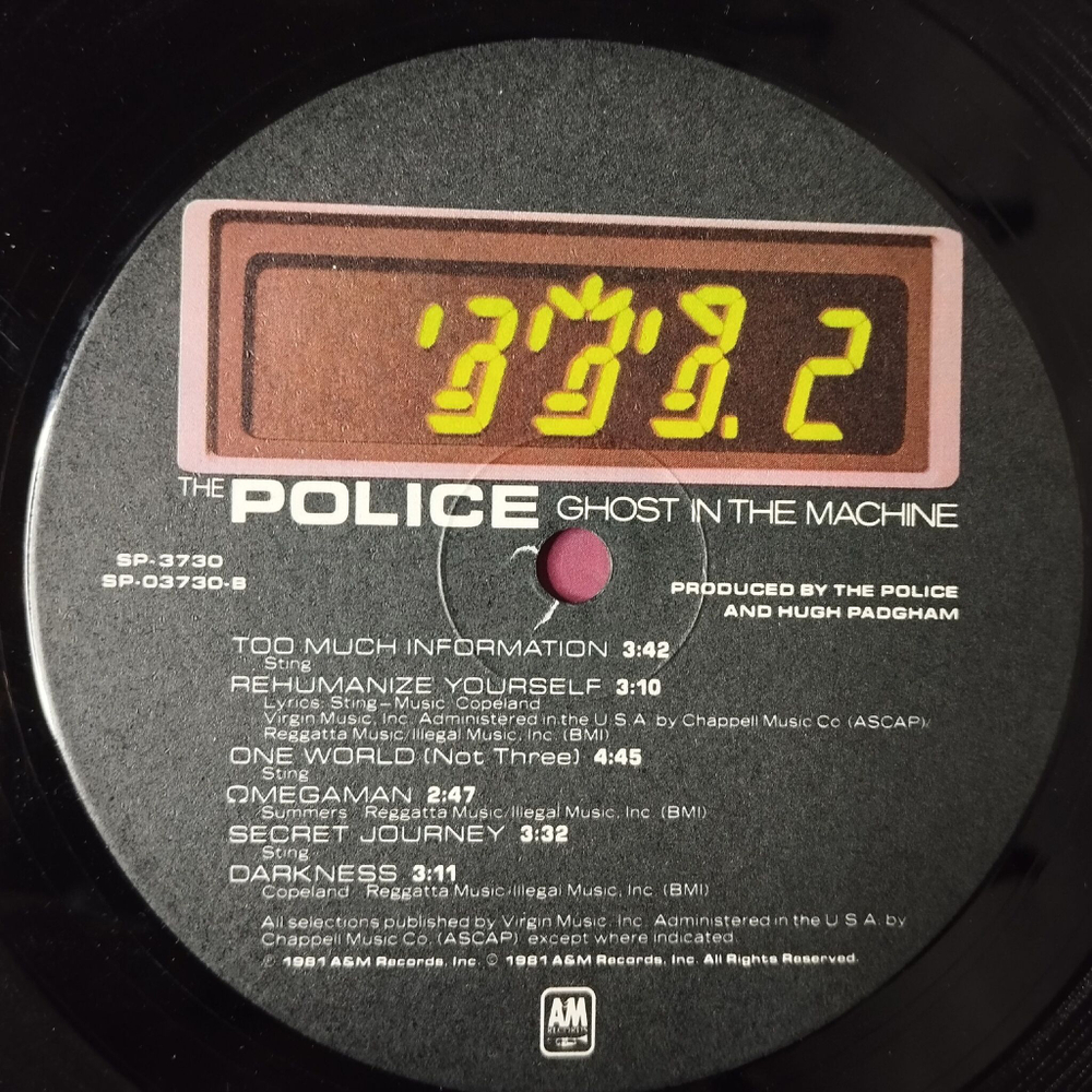 Винтажная виниловая пластинка LP The Police Ghost In The Machine (USA 1981)