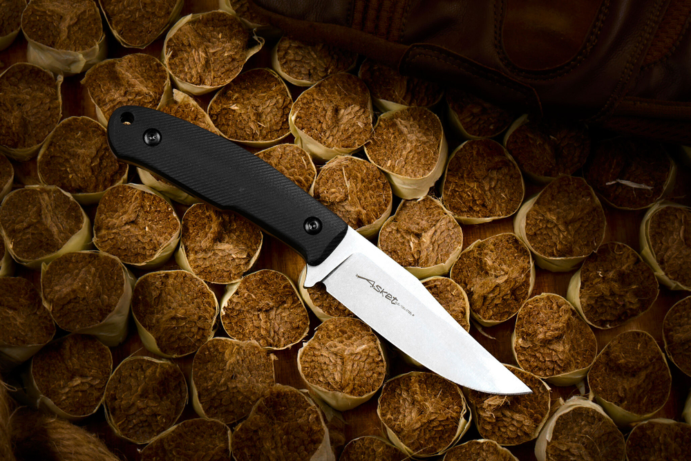 Туристический нож Asket AUS-10Co (Cryo) StoneWash Kydex