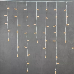 Светодиодная бахрома с колпачком 3,2*0,9 м., 168 экстра теплых белых LED ламп, каучуковый белый провод, LTC (LL168-8-2EWW)