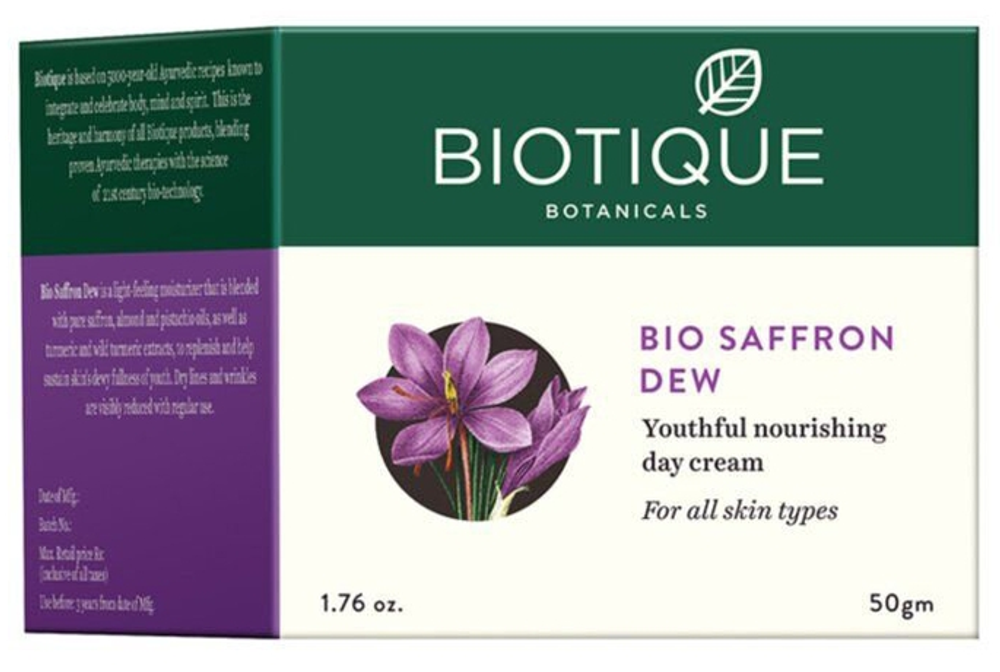 Крем Biotique Bio saffron dew антивозрастной тройное действие Био шафран для лица, 50 г