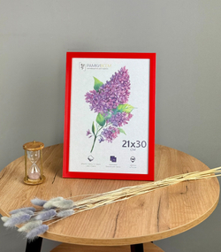 Фоторамка 21х30 см красная, без фактуры, арт. 2130.746772