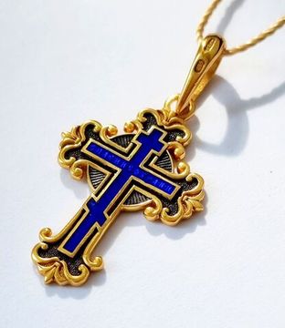 Крест голгофский с эмалью