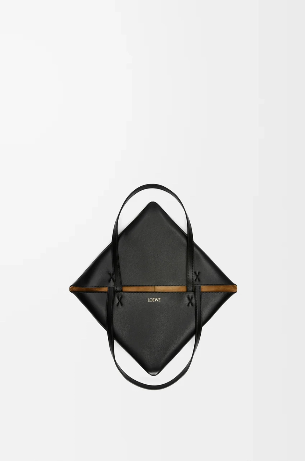 Loewe Средняя складная сумка-тоут Puzzle Fold из блестящей телячьей кожи, черный
