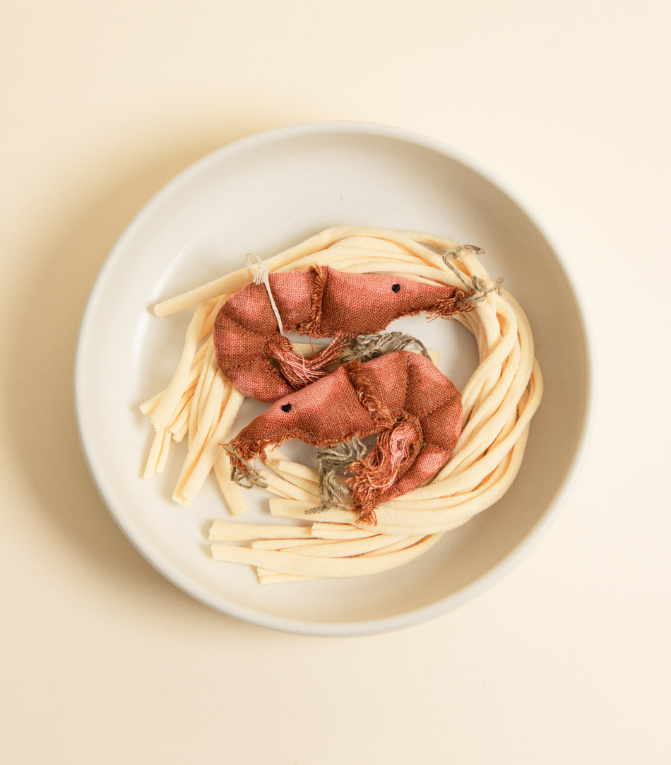 Текстильная игрушка – Паста с креветками | Polyanka Mar