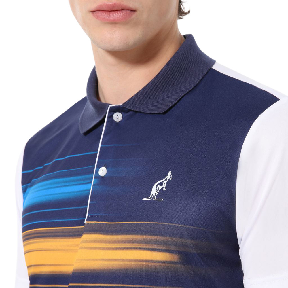Мужское теннисное поло Australian Polo Ace Brush Line Print - bianco