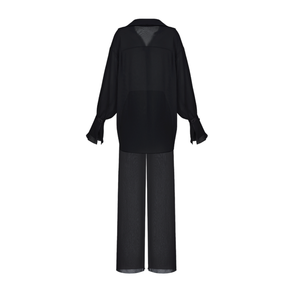 Рубашка из шифона с принтом