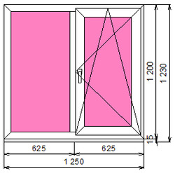 Пластиковое окном 1200 х 1250 ТермА Эко