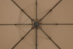 "Фабриано" зонт двухкупольный 3x3м на алюминиевой опоре, тент бежевый