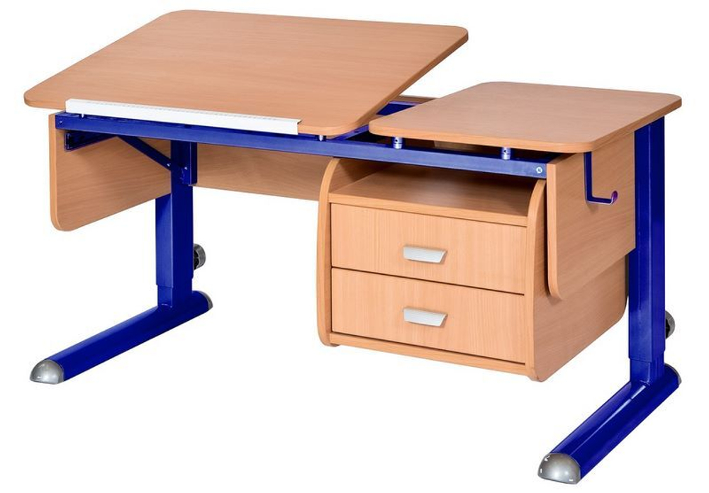 Растущая парта Астек Твин-2 с тумбой на 2 ящика (1150×575 мм)