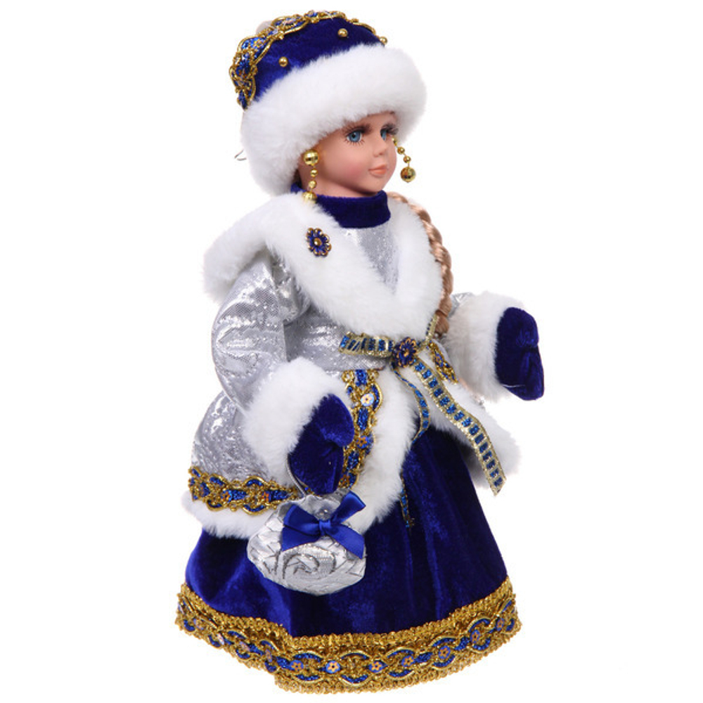 Снегурочка музыкальная «Волшебная ночь» в синей шубке 30 см