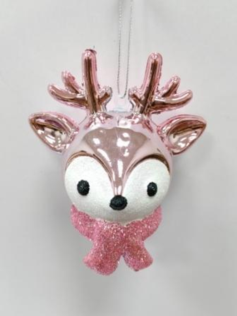 Елочная игрушка "Новогодний олененок" 7*11*20 см, розовый (Серпантин)