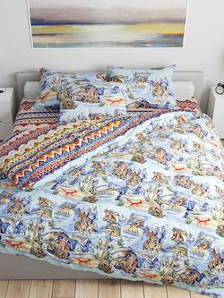 Постельное белье Сказка "Сказки севера/Орнамент" 2-спальный Наволочка 50х70 см 2 шт Простынь на резинке 160х200 см Пододеяльник 175х215 см, перкаль