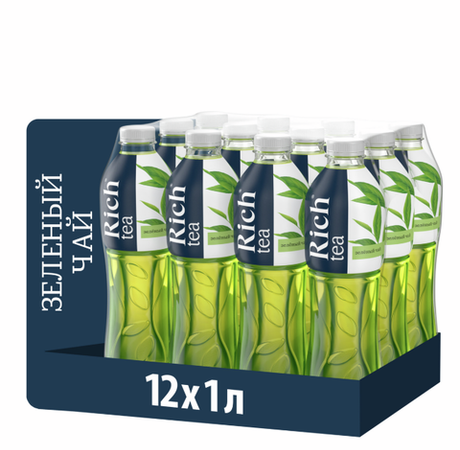 Rich "Зеленый чай" 1,0 л. ПЭТ. (12 шт. в упаковке)