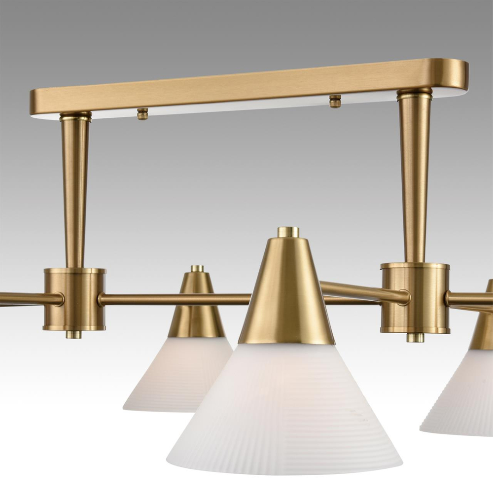 8113/6 MODERNI LN25 000 латунь/белый, металл/стекло Люстра потолочная E27 6*60W 220V CORNE