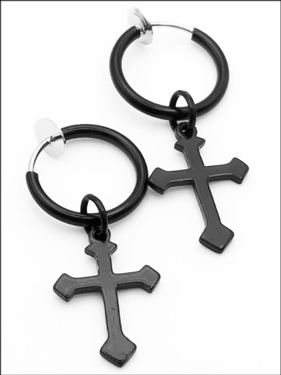 Клипсы на пружинке "Кресты" без прокола ушей.