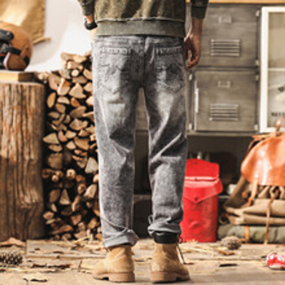 Американские ретро мужские прямые джинсы