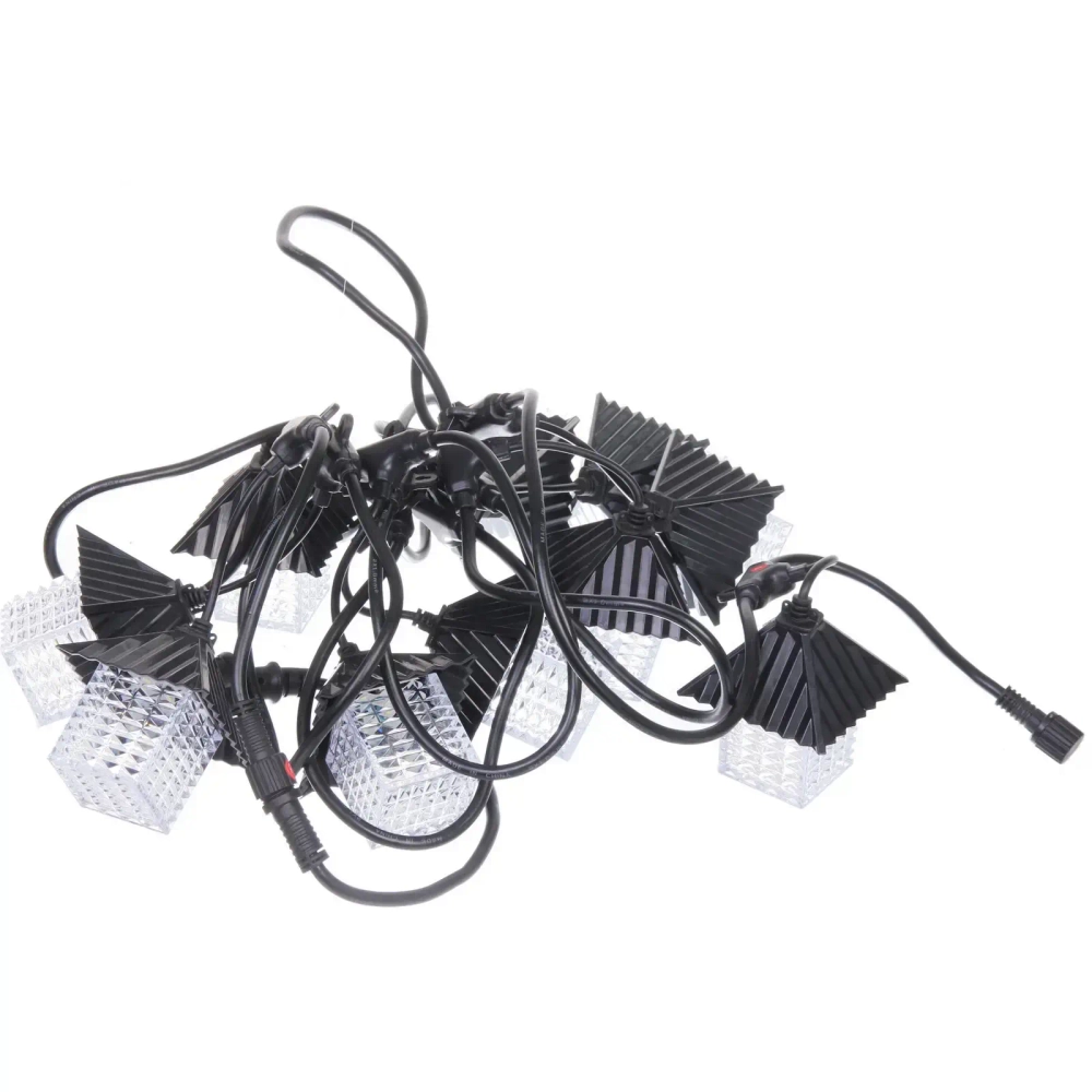 Гирлянда для улицы «Домики» 5 м 10 ламп LED (8,5*10 см) черн..пров, 1 реж.,IP-55 (220 V), Белый