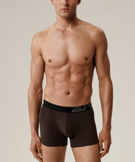 Трусы мужские боксеры (3шт), Atlantic 3MH-226, хлопок, темно-серый меланж + медно-багряный меланж + коричневый меланж
