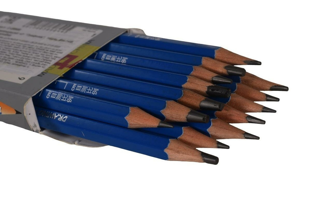 Набор карандашей ч/г "Графика", 14шт., 6H-14B, 6гран., в коробке