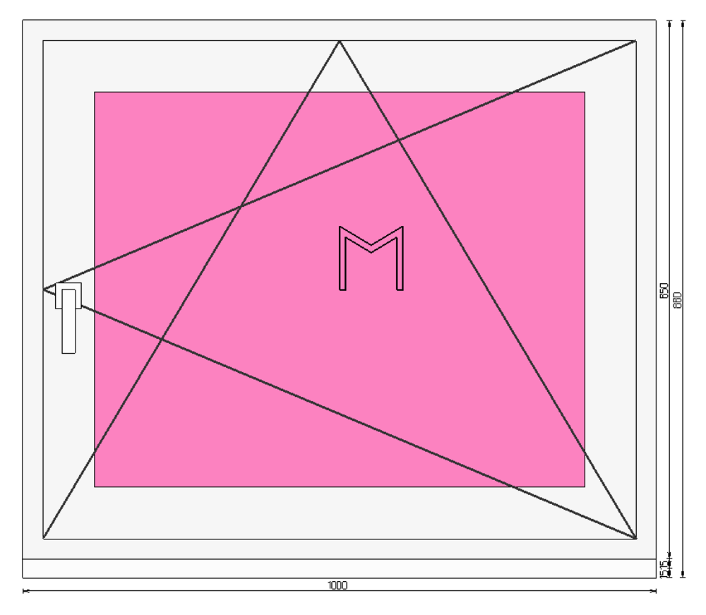 Пластиковое окно 850 х 1000 ТермА Эко с поворотно - откидной створкой